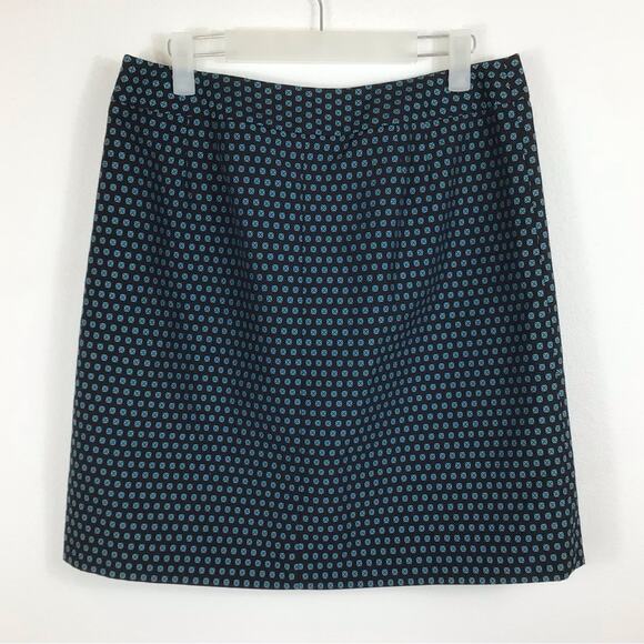 LOFT Side Zip Black & Blue Short Straight Skirt size 6 - Picture 3 of 6